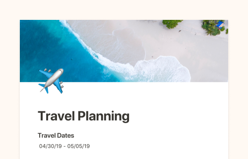 Travel planning